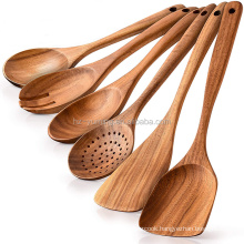 Wholesale Natural Teak Wood Utensils Kitchen Ware Cooking Utensils Set